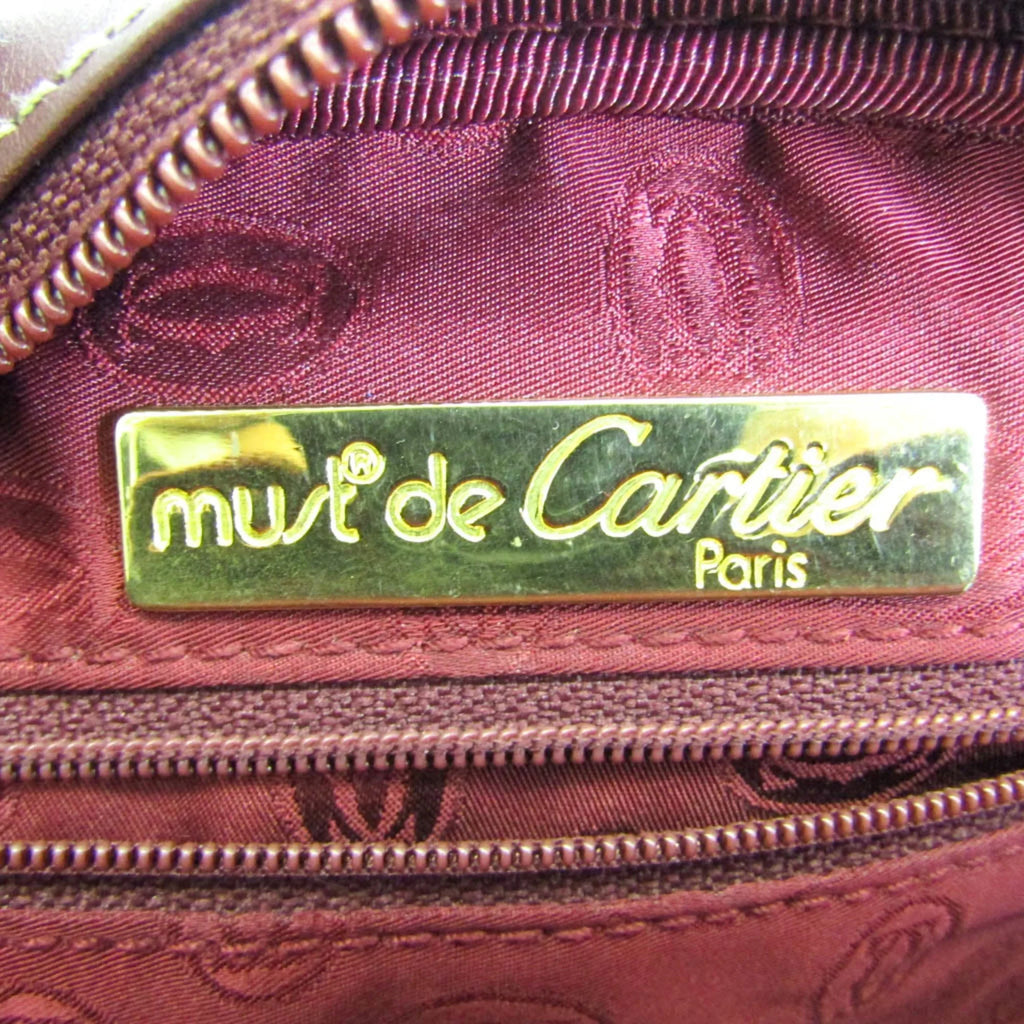 (Good) Leather Women's Bordeaux Must Bag Shoulder Cartier Pre-Owned