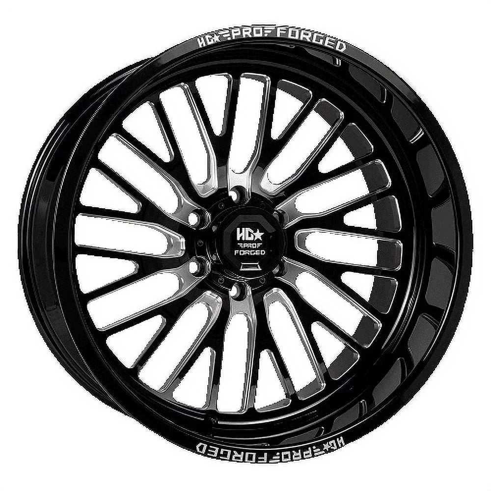 LHD LUXXX 122.1CB 6X139.7 Gloss Wheel FORGED -76ET SENTRY 7 Black HD Milled 24X14 PRO