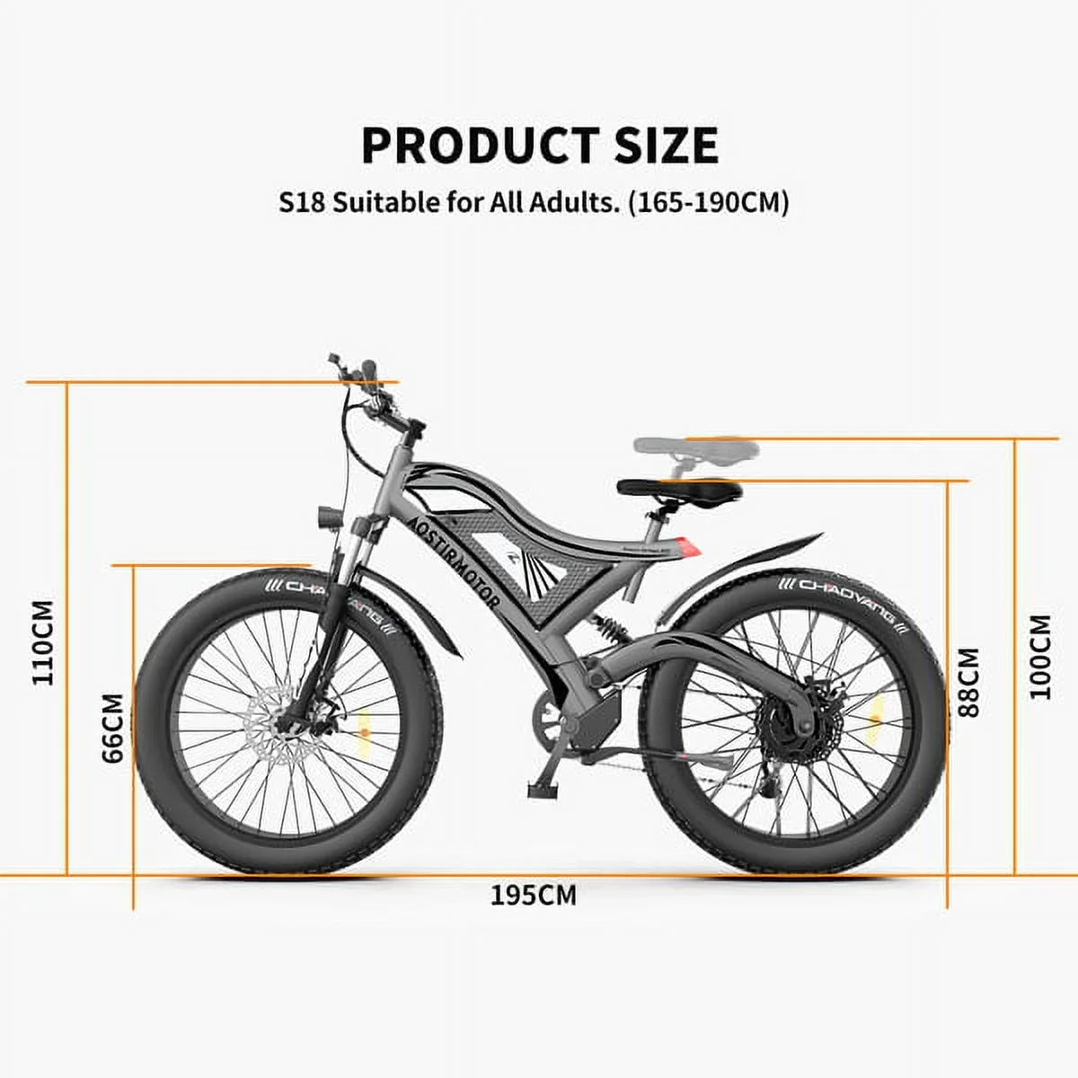 Bicycle Tire Mountain AOSTIRMOTOR Fat In. Electric Hot Electric 26 Bike Adults