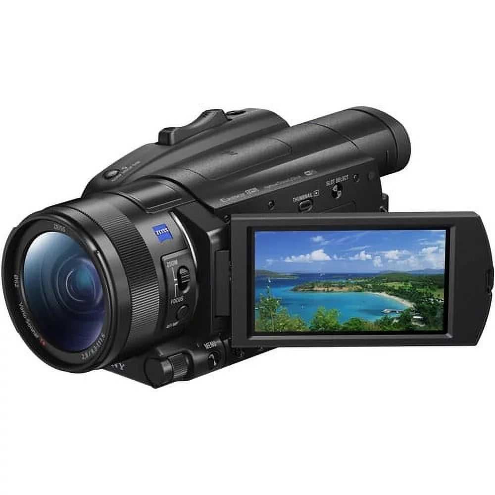 HD 2 Charger Handycam Memory 128GB Batteries Case and + Card 4K M Extra Camera Video FDR-AX700 Camcorder + + +