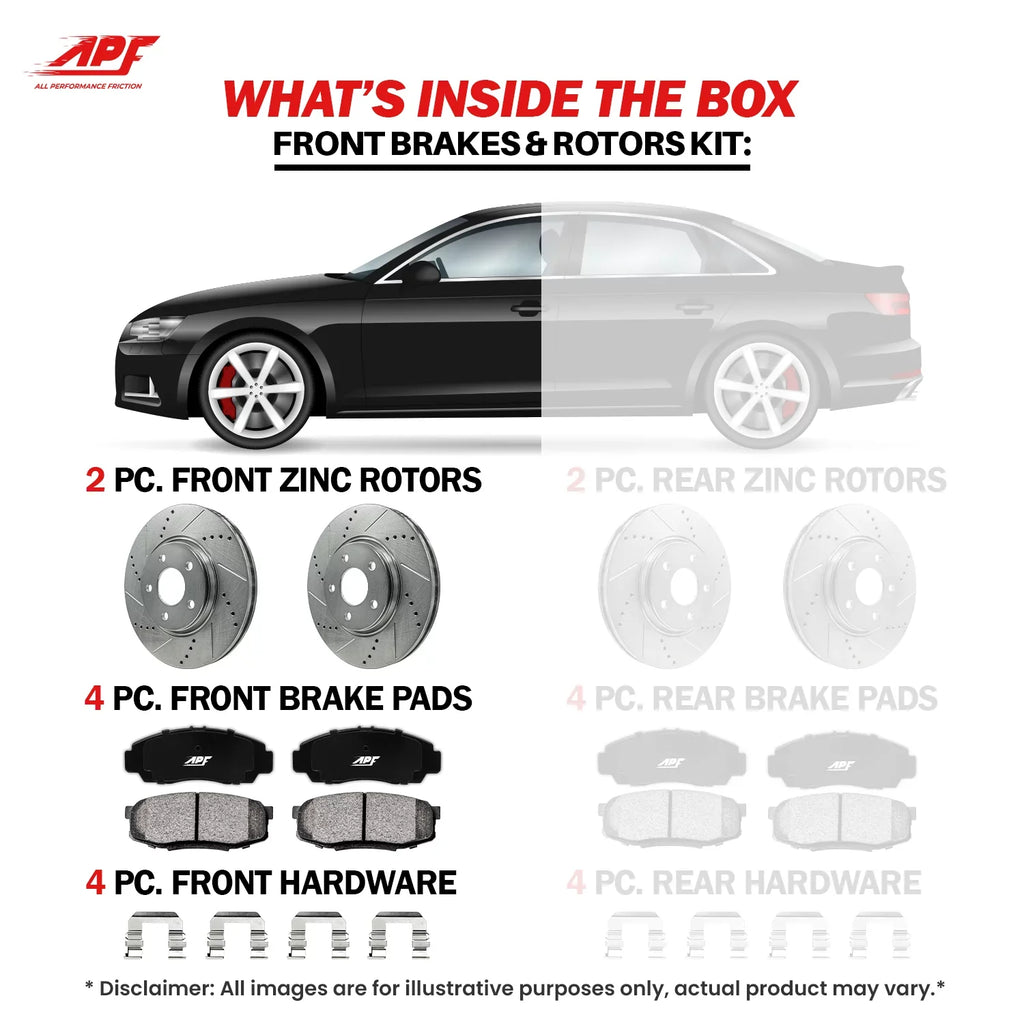 Front for + Ceramic Pads Rotors Zinc 4WD 2003-2011 Ranger Brake Drill/Slot