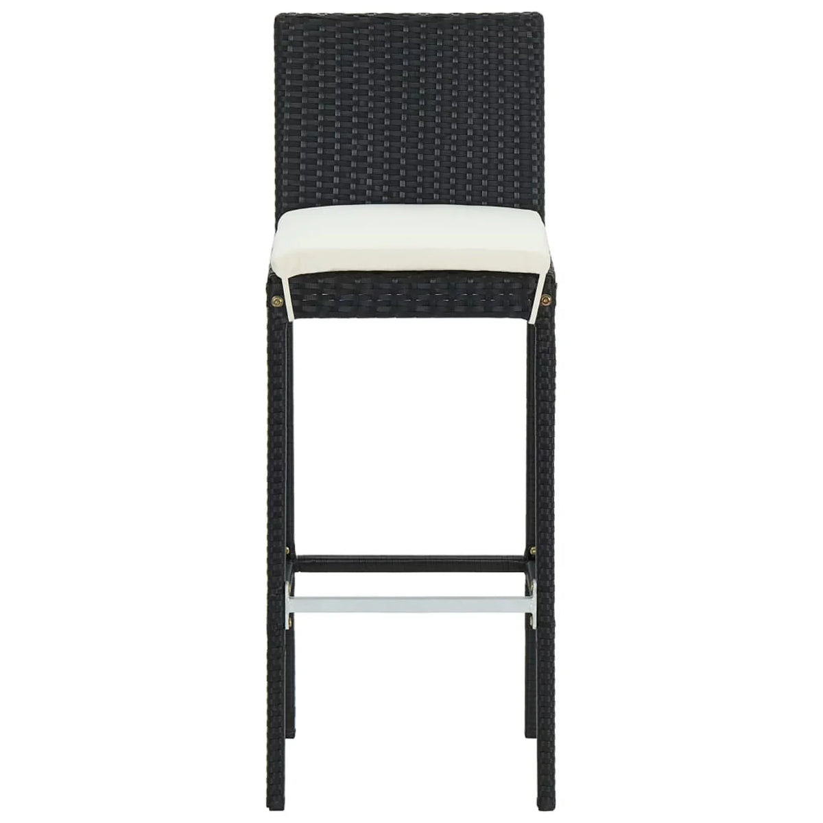 Backyard, Bar Patio and Patio, Table with Bar Footrest Set Chair Piece Furniture Anself and Garden, Black 3 Bar Rattan Balcony, Backrest 2 for Cushioned Poly Outdoor Stool