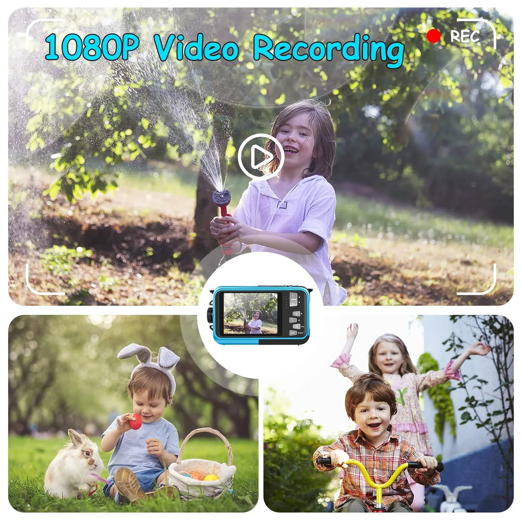 16X for Camera Digital Cameras Camera Recorder Dual 1080P SEREE Full Waterproof Zoom 30 Selfie HD Screens for Underwater Snorkeling Video Youtube MP