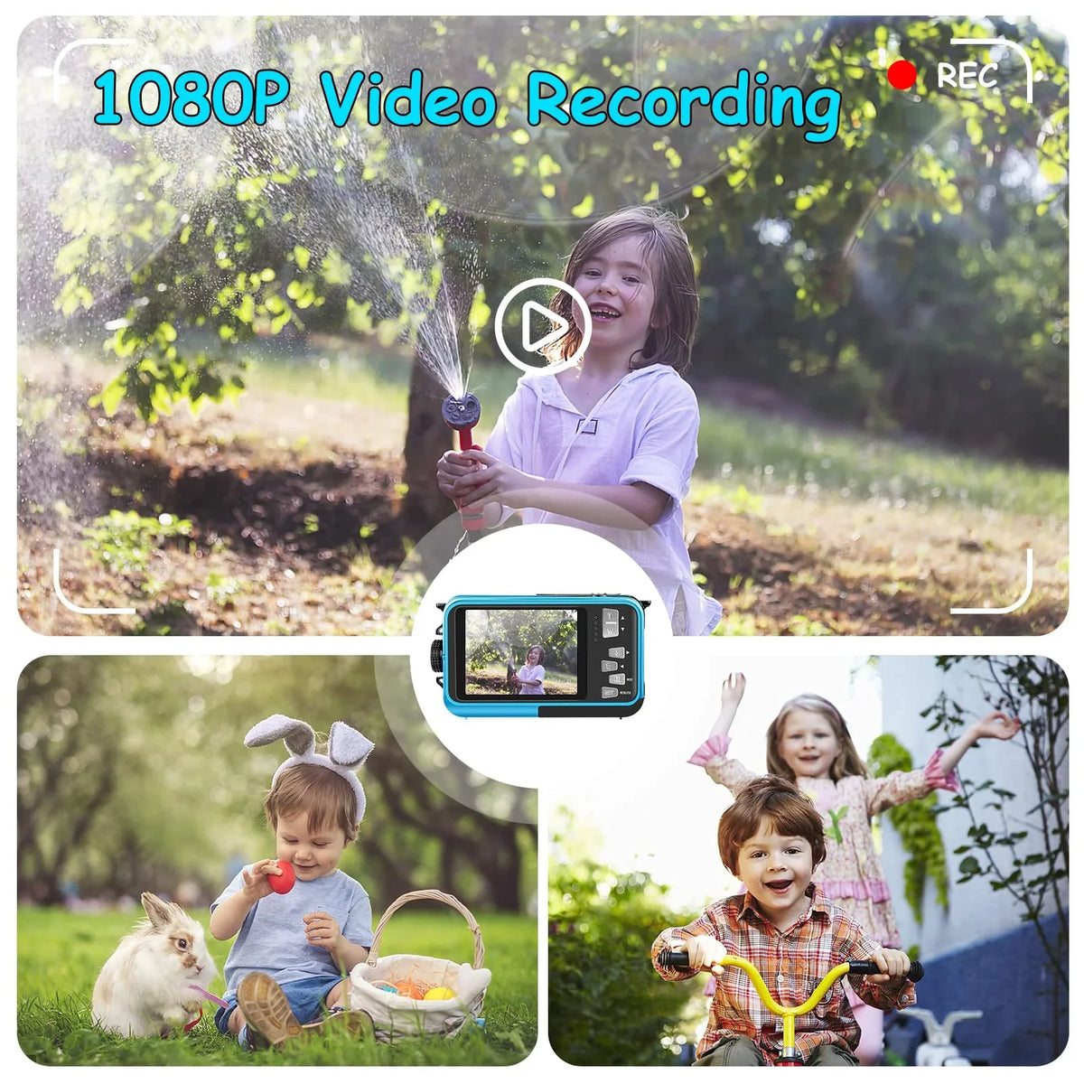 16X for Camera Digital Cameras Camera Recorder Dual 1080P SEREE Full Waterproof Zoom 30 Selfie HD Screens for Underwater Snorkeling Video Youtube MP