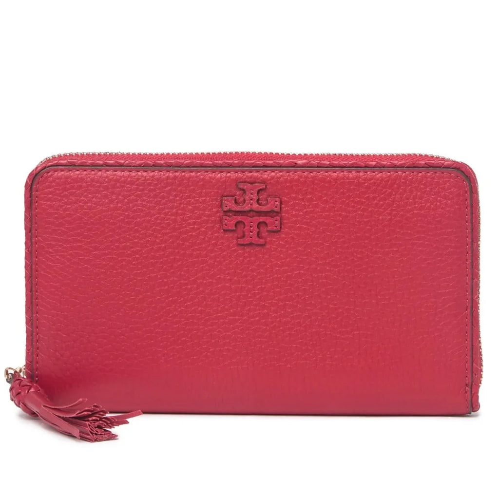 Tory Zip Around Burch Wallet Pebbled (Kir Royale) Leather Taylor Continental
