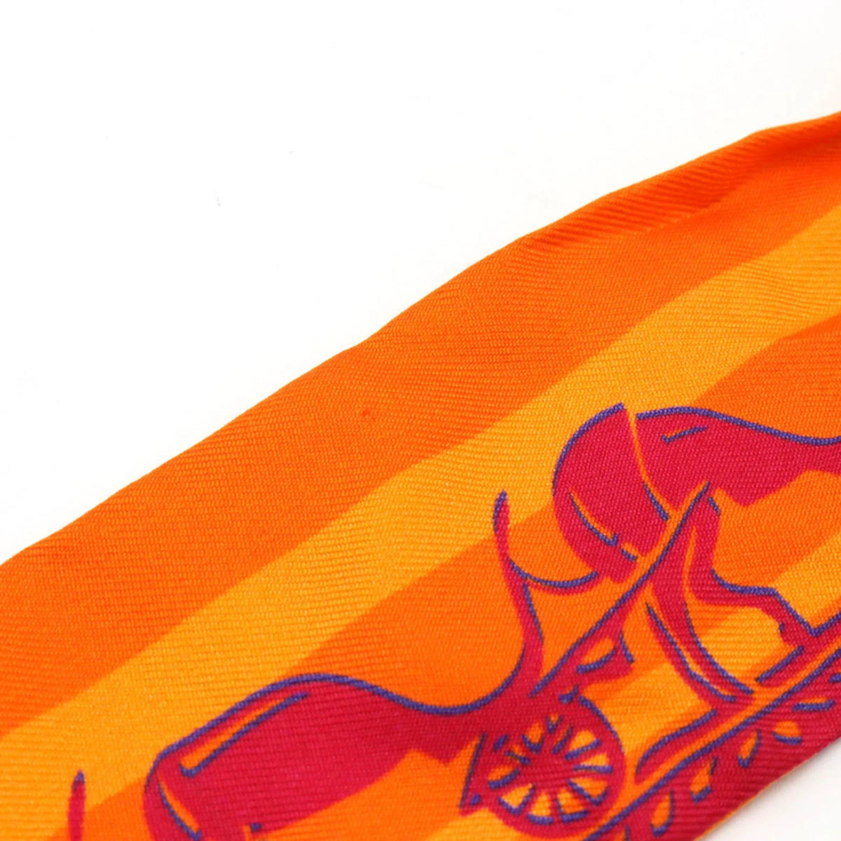 Anniversary Silk Orange 5-4-1 24 HERMES Muffler (Good) 10th Twilly Pre-Owned Hermes Faubourg Ginza Scarf 100%