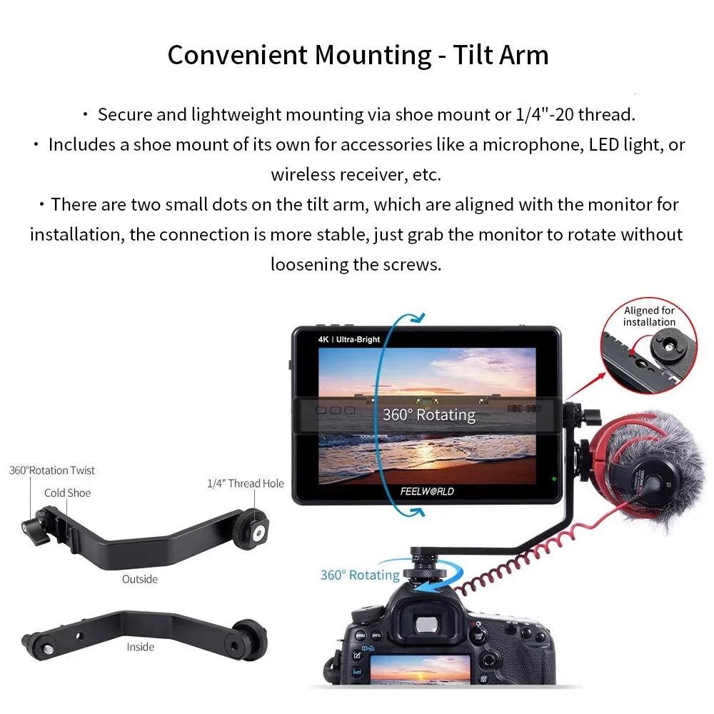 Panel Monitor, LUT7S Touchscreen 7 Video IPS FEELWORLD Brightness 2200nits Inch