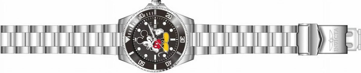 Black Steel Men's Dial Invicta Watch Yellow Quartz Mickey Mouse Stainless Disney Edition limited