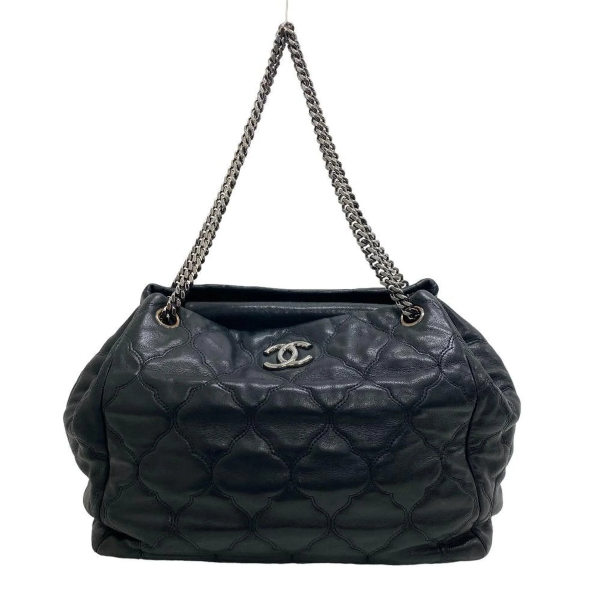 Z0005974 Pre-Owned Bubble Mark Handbag Women's Coco Chain Shoulder Black Quilt (Fair)