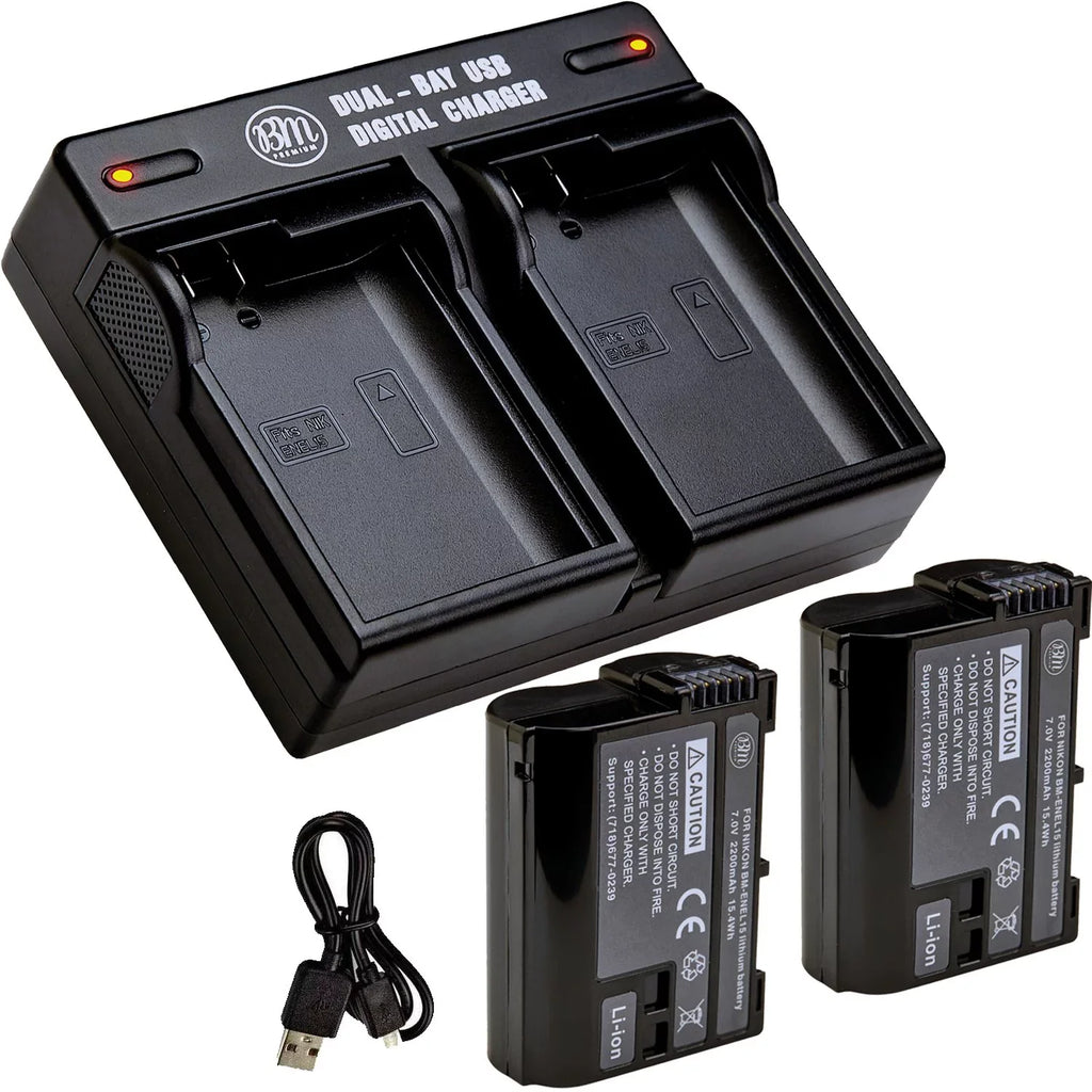 1 D500 Z6 V1 EN-EL15B Nikon D800 D810 BM 2 D780 D7200 Charger Battery for and Dual D850 D750 Batteries D610 Bay D7500 D600 D7000 Z7 D7100 Cameras