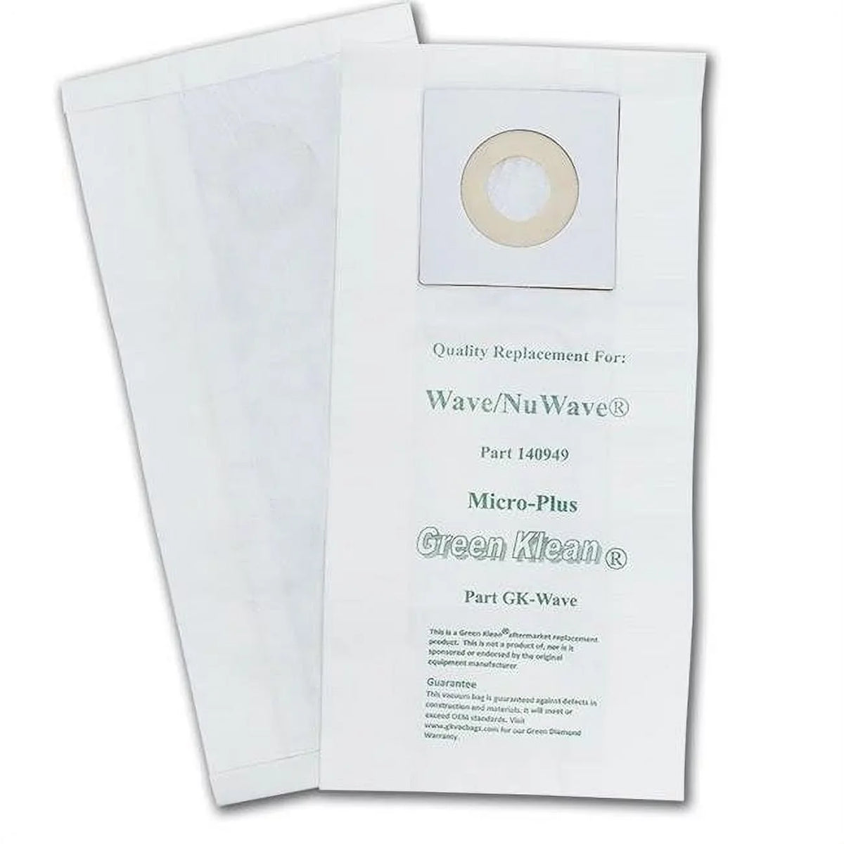 Bags, NuWave, & 34 Vacuum Klean SOP Bags Green 100 Wave (GK-Wave) Windsor Wide Ivacuum Area