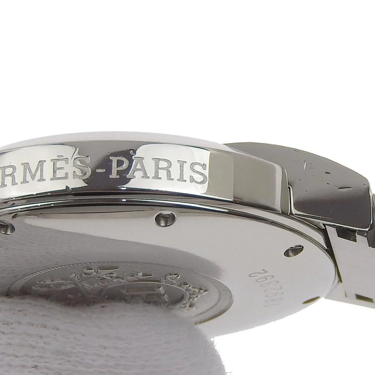 Hermes Steel Pre-Owned Watch White Dial Nomad Silver Stainless Display Quartz (Fair) NO1.710 Men's Made Swiss Analog