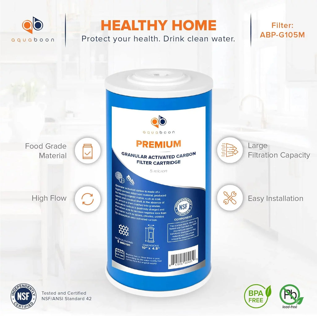 Granular Coconut 12-Pack House 4.5" (GAC) X emium Carbon Cartridge Water Shell 10" Replacement Whole 5 Micron Filter Activated